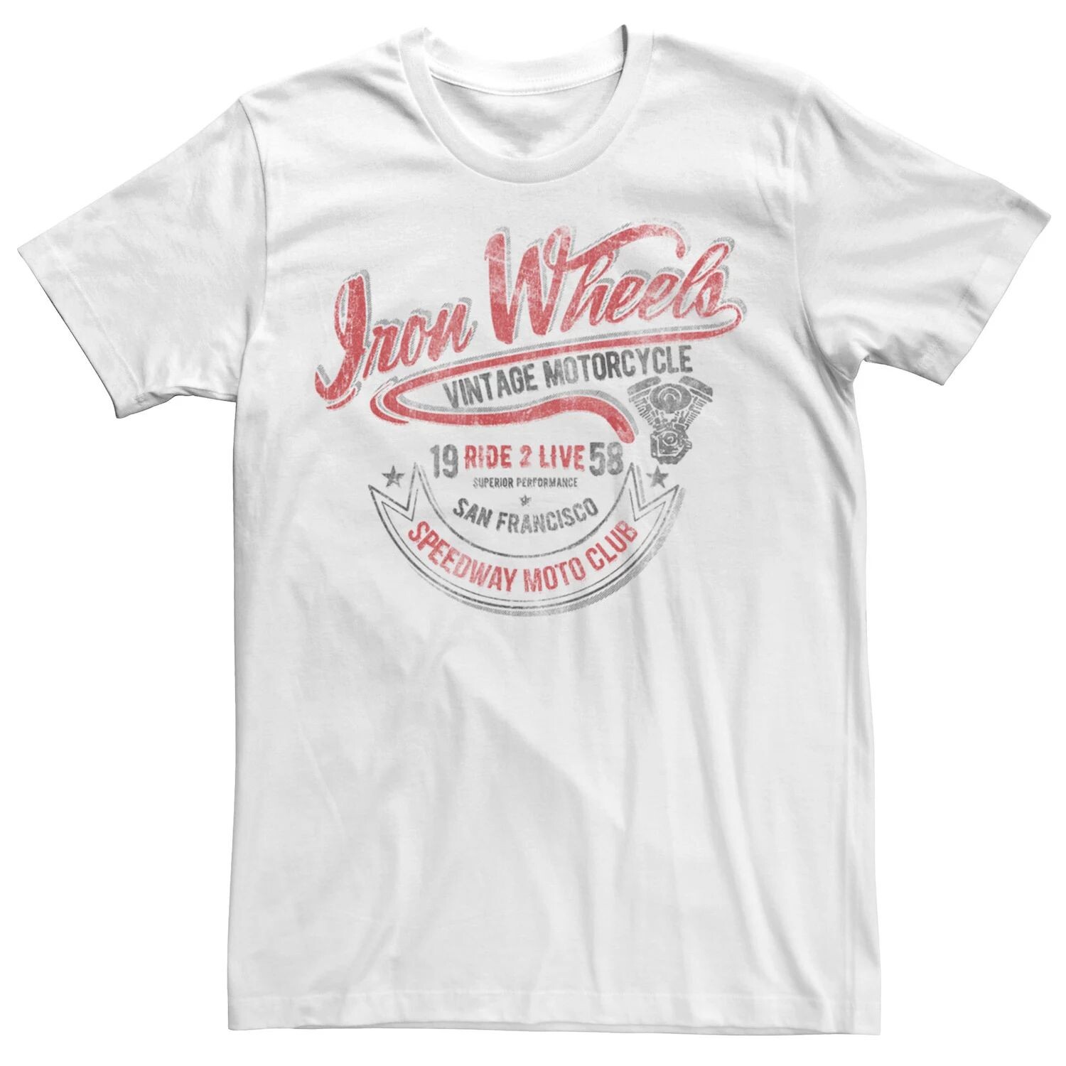 Мужская винтажная футболка Iron Wheels Speedway Moto Club Licensed Character, белый
Мужская винтажная футболка Iron Wheels Speedway Moto Club Licensed Character, белый