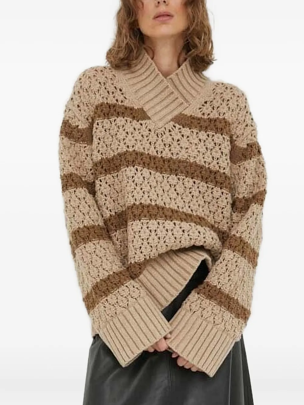 Полосатый свитер крючком lovechild, коричневый
Полосатый свитер крючком lovechild, коричневый