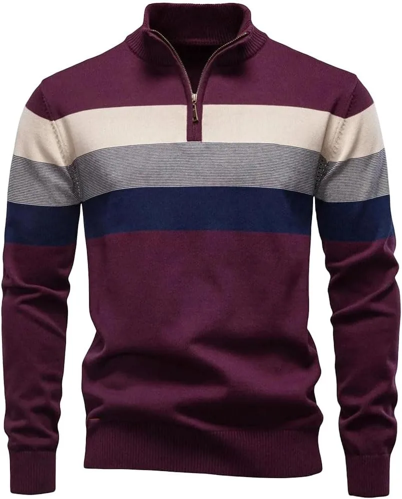 Мужской свитер с патчворком — хлопковый пуловер с молнией и воротником стойкой для зимы
Мужской свитер с патчворком — хлопковый пуловер с молнией и воротником стойкой для зимы