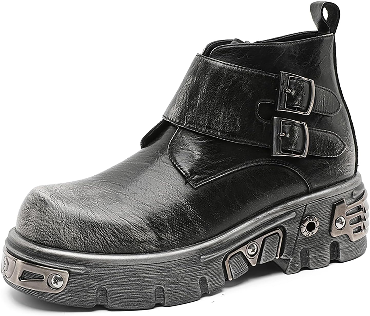 Мужские панк-ботинки на платформе с высокой шнуровкой, ретро-кожаные с боковой молнией, противоскользящие с регулируемой пряжкой, удобные модные мотоциклетные ботинки Ryvz Tynx, серебро
Мужские панк-ботинки на платформе с высокой шнуровкой, ретро-кожаные с боковой молнией, противоскользящие с регулируемой пряжкой, удобные модные мотоциклетные ботинки Ryvz Tynx, серебро