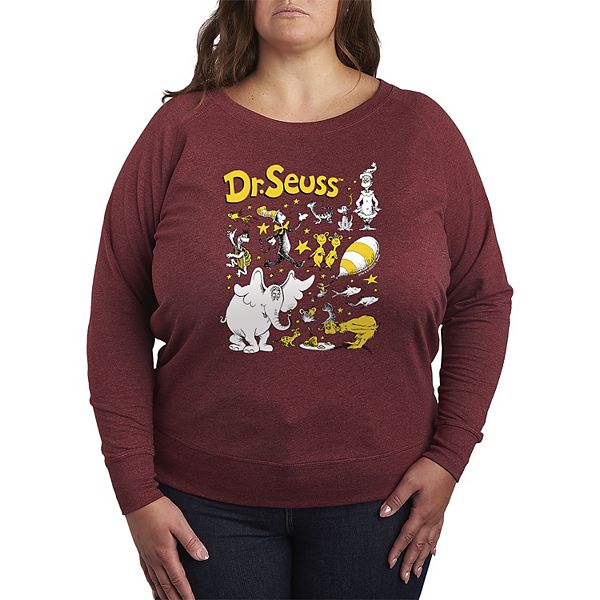 Футболка с длинным рукавом из французского футера с принтом персонажей, Plus size Dr. Seuss, Heather Maroon
Футболка с длинным рукавом из французского футера с принтом персонажей, Plus size Dr. Seuss, Heather Maroon