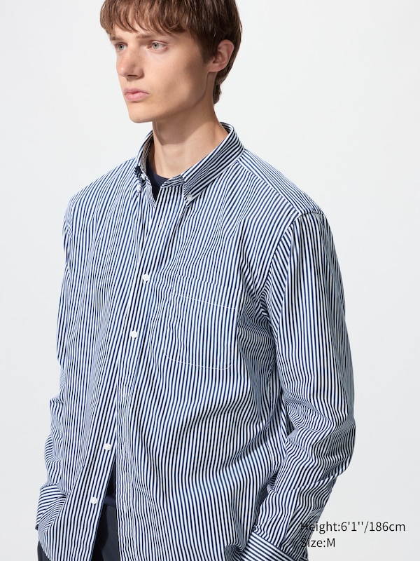 Рубашка regular fit из поплина, button-down (в полоску) Uniqlo, 67 blue
Рубашка regular fit из поплина, button-down (в полоску) Uniqlo, 67 blue