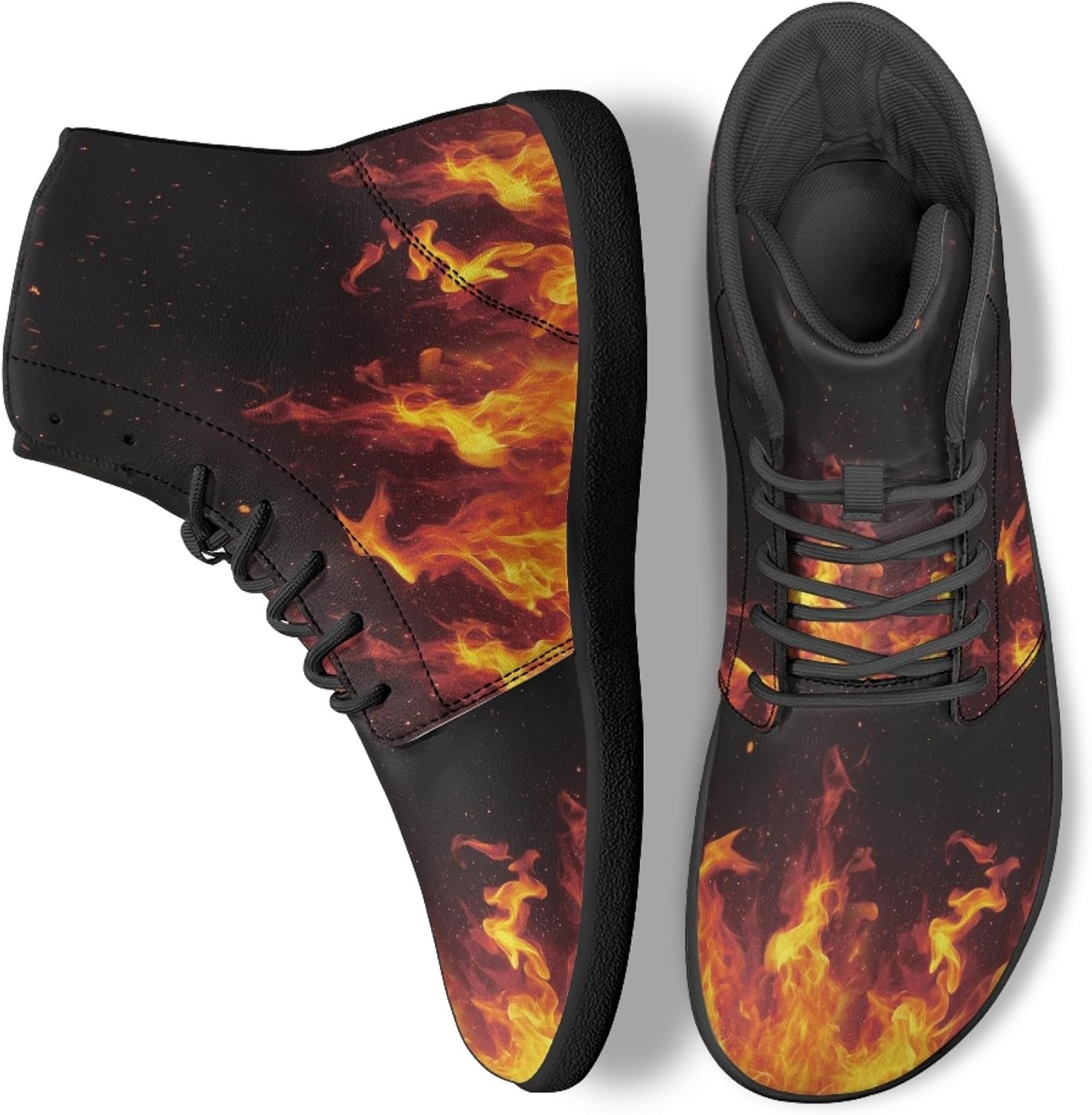 Стильные высокие кроссовки из PU-кожи с принтом для мужчин и женщин, босоногого типа Arleeorkee, Fire
Стильные высокие кроссовки из PU-кожи с принтом для мужчин и женщин, босоногого типа Arleeorkee, Fire