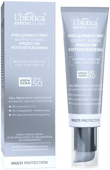 Дневной крем SPF50, 35 мл L'biotica, Estetic Clinic Multi Protection, Care Dermo Treatment 
Дневной крем SPF50, 35 мл L'biotica, Estetic Clinic Multi Protection, Care Dermo Treatment