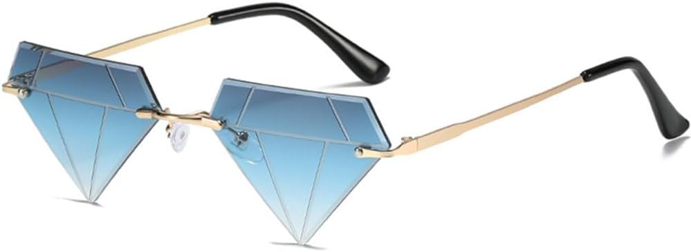 Модные солнцезащитные очки без оправы в форме ромба для женщин, очки «кошачий глаз» и треугольные солнцезащитные очки для мужчин, забавные очки для вечеринок, женские очки TYUVIVO, Gold Gray Blue
Модные солнцезащитные очки без оправы в форме ромба для женщин, очки «кошачий глаз» и треугольные солнцезащитные очки для мужчин, забавные очки для вечеринок, женские очки TYUVIVO, Gold Gray Blue