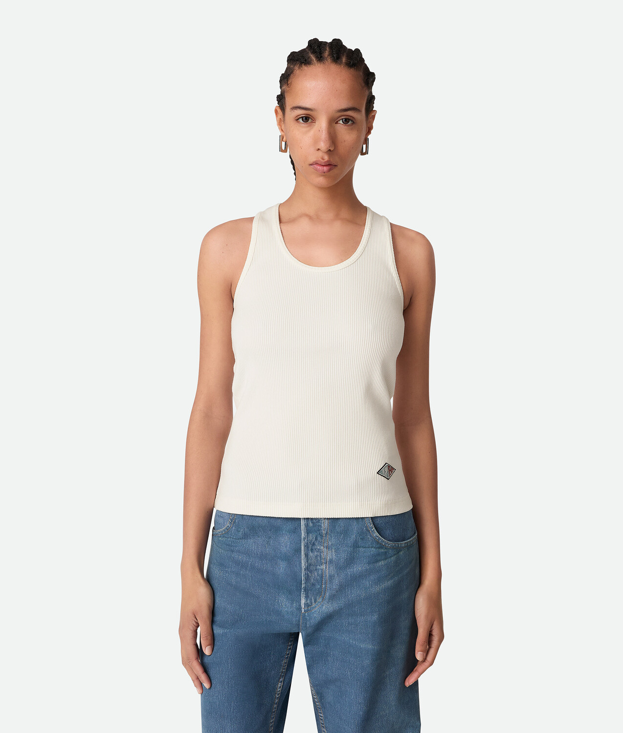 Cotton rib jersey tank top BOTTEGA VENETA, мел
Cotton rib jersey tank top BOTTEGA VENETA, мел