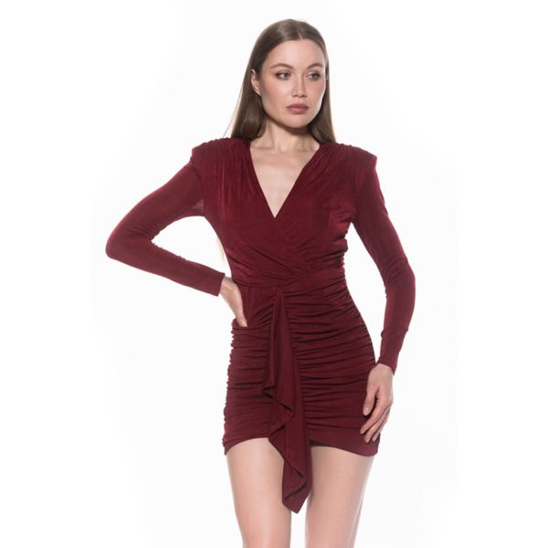 Женское платье с длинными рукавами, V-образным вырезом и драпированной юбкой Alexia Admor, бургундия
Женское платье с длинными рукавами, V-образным вырезом и драпированной юбкой Alexia Admor, бургундия