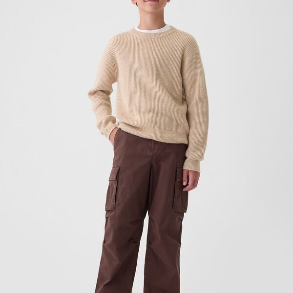 Пуловер с ребристым узором Gap, бежевый 
Пуловер с ребристым узором Gap, бежевый