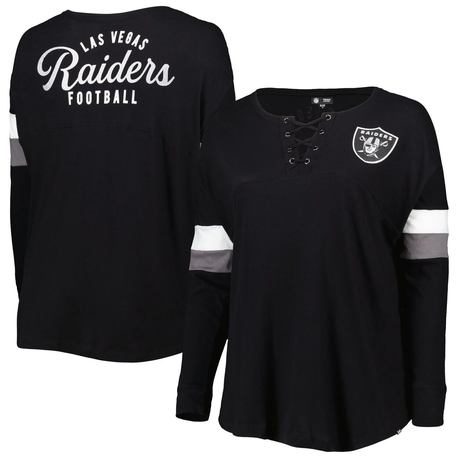 Женская черная футболка New Era Las Vegas Raiders размера плюс, спортивная университетская футболка на шнуровке с v-образным вырезом и длинными рукавами New Era, Черный, Женская черная футболка New Era Las Vegas Raiders размера плюс, спортивная университе
Женская черная футболка New Era Las Vegas Raiders размера плюс, спортивная университетская футболка на шнуровке с v-образным вырезом и длинными рукавами New Era, Черный, Женская черная футболка New Era Las Vegas Raiders размера плюс, спортивная университе