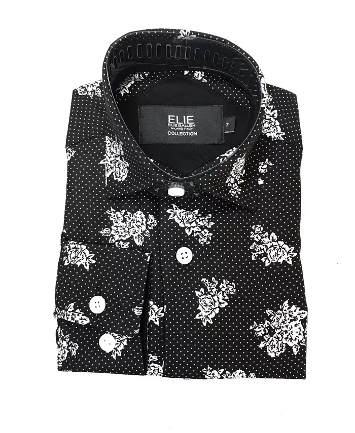 Черная приталенная рубашка с цветочным принтом Big Boys Elie Balleh, черный
Черная приталенная рубашка с цветочным принтом Big Boys Elie Balleh, черный