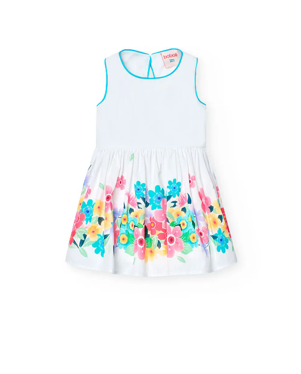 Платье для девочки без рукавов с цветочным принтом на юбке Boboli, белый
Платье для девочки без рукавов с цветочным принтом на юбке Boboli, белый