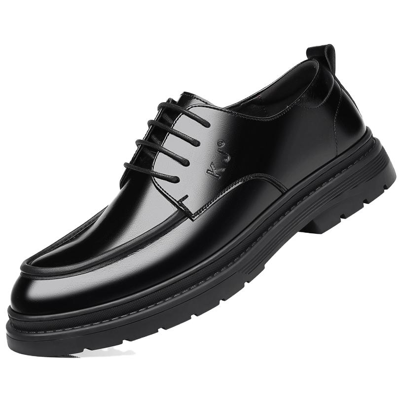 Повседневные кожаные туфли мужские черные на скрытой платформе KJ-517, цвет KJ-517 Black Hidden Wedge 
Повседневные кожаные туфли мужские черные на скрытой платформе KJ-517, цвет KJ-517 Black Hidden Wedge