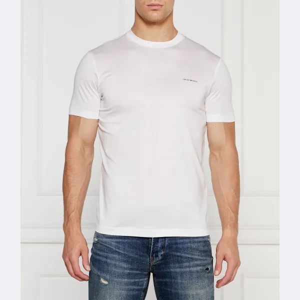 Облегающая футболка Emporio Armani, белый 
Облегающая футболка Emporio Armani, белый