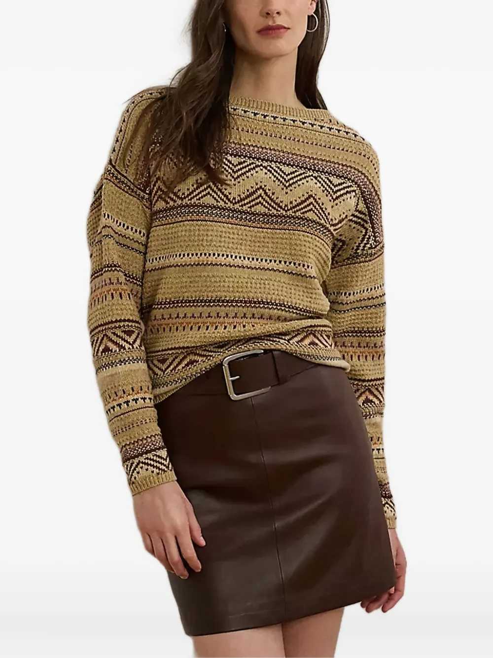 Геометрически полосатый свитер с вырезом "лодочка" Lauren Ralph Lauren, нейтральный
Геометрически полосатый свитер с вырезом "лодочка" Lauren Ralph Lauren, нейтральный