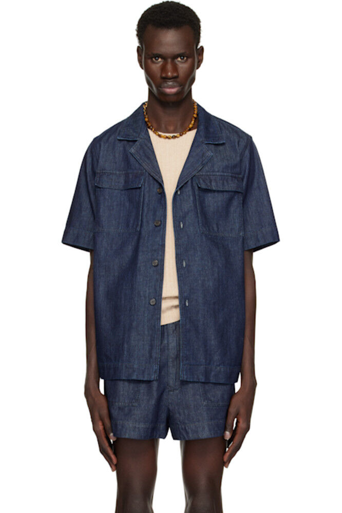 Рубашка из темно-синего денима со вставками Dries Van Noten
Рубашка из темно-синего денима со вставками Dries Van Noten