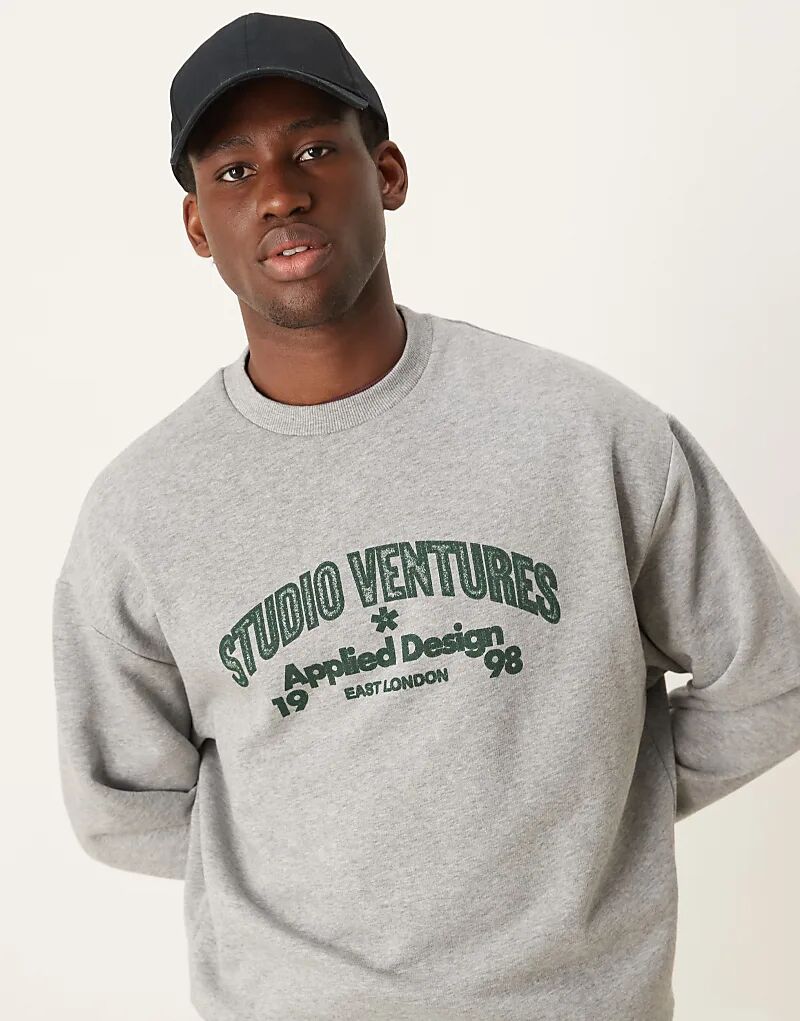 Толстовка ASOS DESIGN свободного кроя серого меланжевого цвета с зеленым принтом
Толстовка ASOS DESIGN свободного кроя серого меланжевого цвета с зеленым принтом