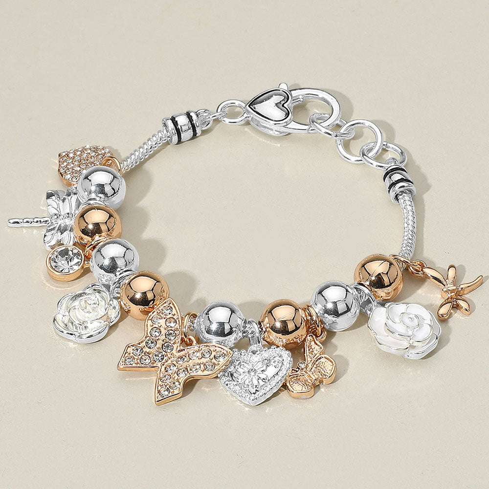 Браслет из бисера с подвесками в виде бабочки, стрекозы и сердца с жемчугом Fashnzfab, Two Tone
Браслет из бисера с подвесками в виде бабочки, стрекозы и сердца с жемчугом Fashnzfab, Two Tone