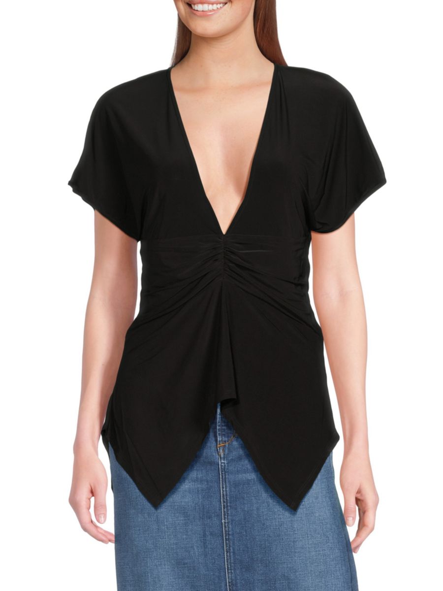 Топ с рюшами BCBGMAXAZRIA, нуарный
Топ с рюшами BCBGMAXAZRIA, нуарный