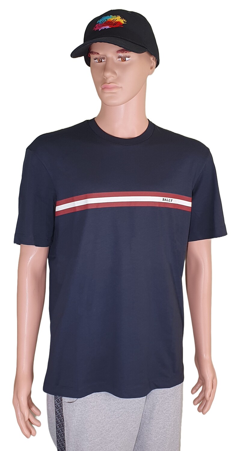 Bally 6233735 Мужская темно-синяя футболка с логотипом в полоску из 100% хлопка, синий
Bally 6233735 Мужская темно-синяя футболка с логотипом в полоску из 100% хлопка, синий