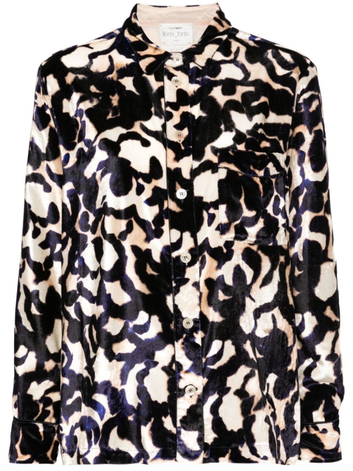 Forte Forte бархатная рубашка с анималистичным принтом, нейтральный цвет 
Forte Forte бархатная рубашка с анималистичным принтом, нейтральный цвет