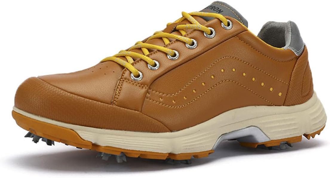 Мужские гольф-кроссовки с шипами, легкие модные кожаные кроссовки с противоскользящей подошвой, водонепроницаемые спортивные беговые тренеры Omcam, желтый
Мужские гольф-кроссовки с шипами, легкие модные кожаные кроссовки с противоскользящей подошвой, водонепроницаемые спортивные беговые тренеры Omcam, желтый