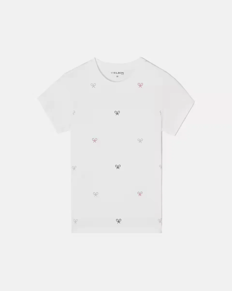 Футболка с несколькими ракетками для мальчиков Silbon, белый
Футболка с несколькими ракетками для мальчиков Silbon, белый