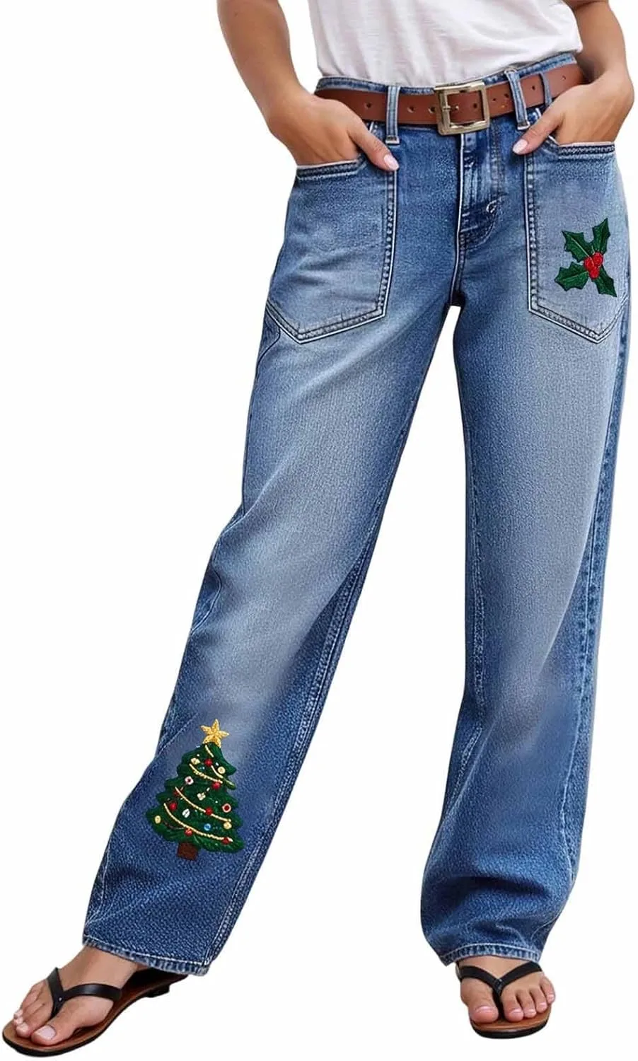 Женские джинсы Wide Leg с вышивкой Christmas Tree, High Waisted, Baggy HBDHEJL
Женские джинсы Wide Leg с вышивкой Christmas Tree, High Waisted, Baggy HBDHEJL