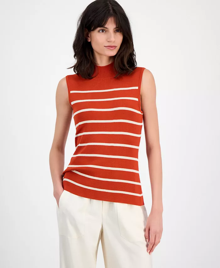Женский полосатый свитер без рукавов с высоким воротником Tahari Asl, оранжевый
Женский полосатый свитер без рукавов с высоким воротником Tahari Asl, оранжевый