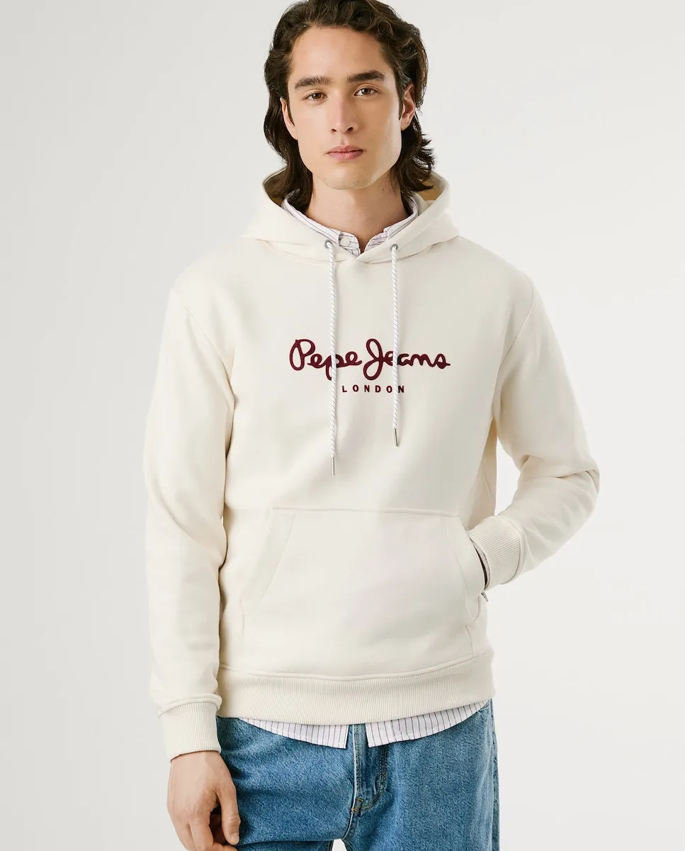 Мужская толстовка с регулируемым капюшоном и принтом логотипа Pepe Jeans, пастельно-розовый 
Мужская толстовка с регулируемым капюшоном и принтом логотипа Pepe Jeans, пастельно-розовый