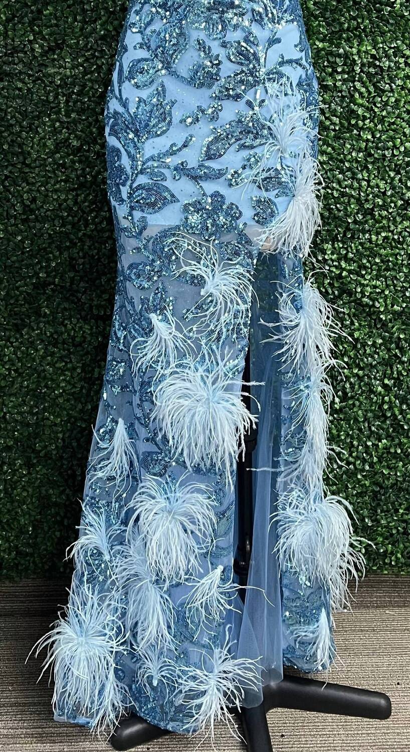 Ярко-голубое вечернее платье с пайетками и V-образным вырезом AMARRA
Ярко-голубое вечернее платье с пайетками и V-образным вырезом AMARRA