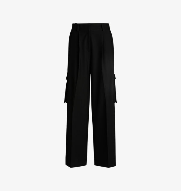 Широкие брюки с высокой посадкой из эластичной ткани с карманами-клапанами Hugo, черный
Широкие брюки с высокой посадкой из эластичной ткани с карманами-клапанами Hugo, черный