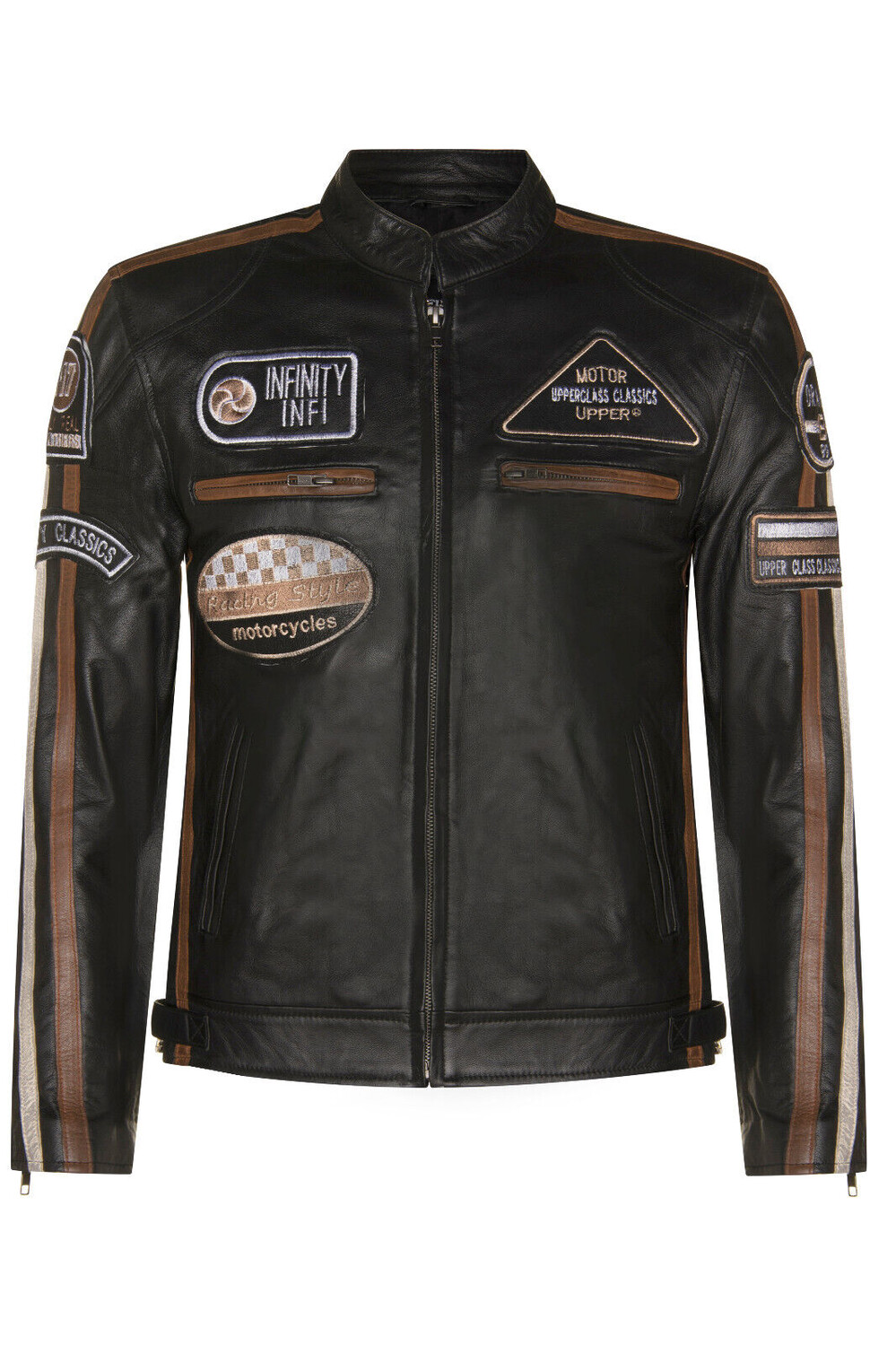Кожаная гоночная байкерская мотоциклетная куртка на молнии Infinity Leather, черный
Кожаная гоночная байкерская мотоциклетная куртка на молнии Infinity Leather, черный