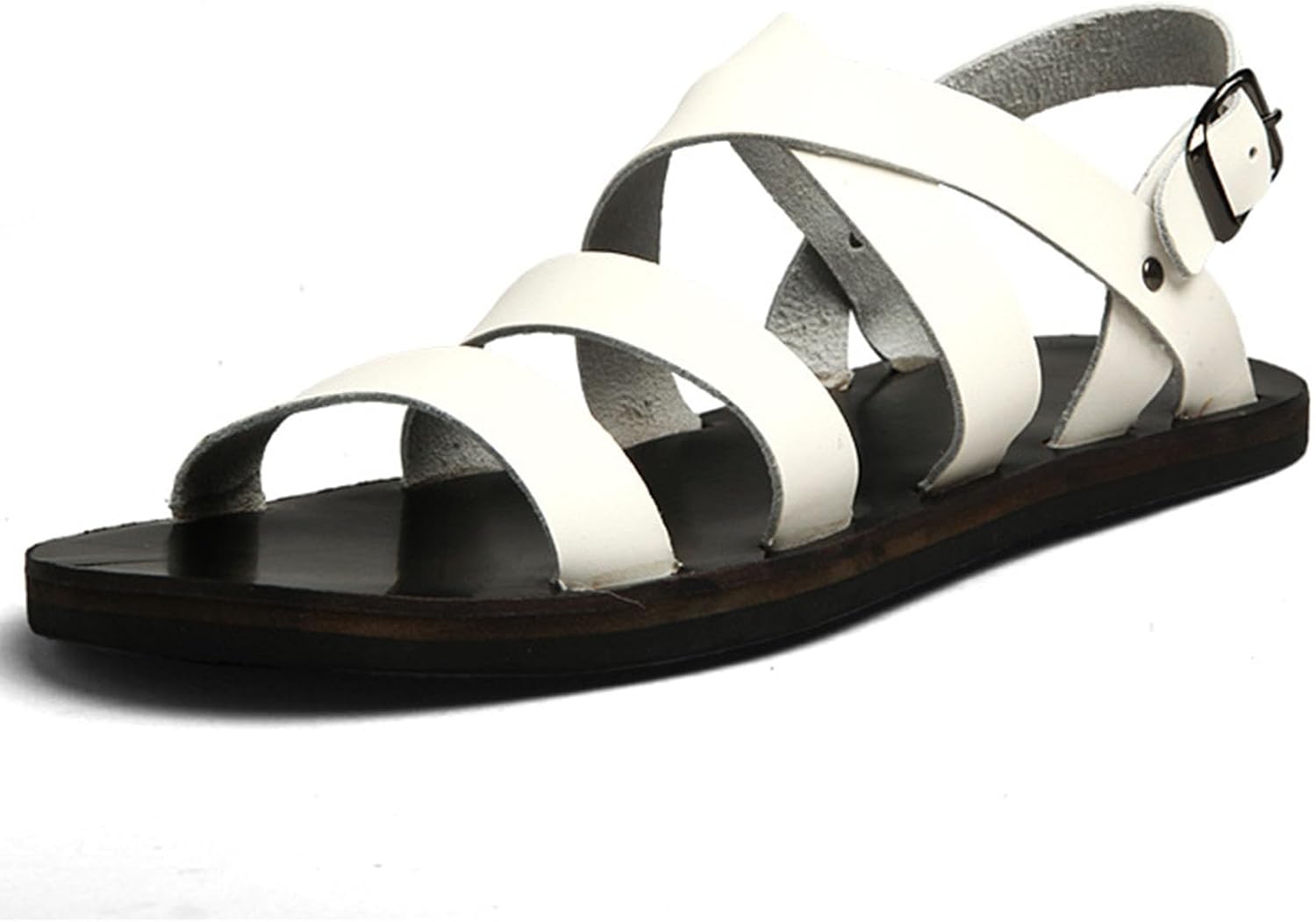 Мужские ретро-кожаные гладиаторские сандалии с открытым носком для пляжа, летние с ремешками для комфорта и повседневные сандалии на щиколотке Vannida, белый
Мужские ретро-кожаные гладиаторские сандалии с открытым носком для пляжа, летние с ремешками для комфорта и повседневные сандалии на щиколотке Vannida, белый