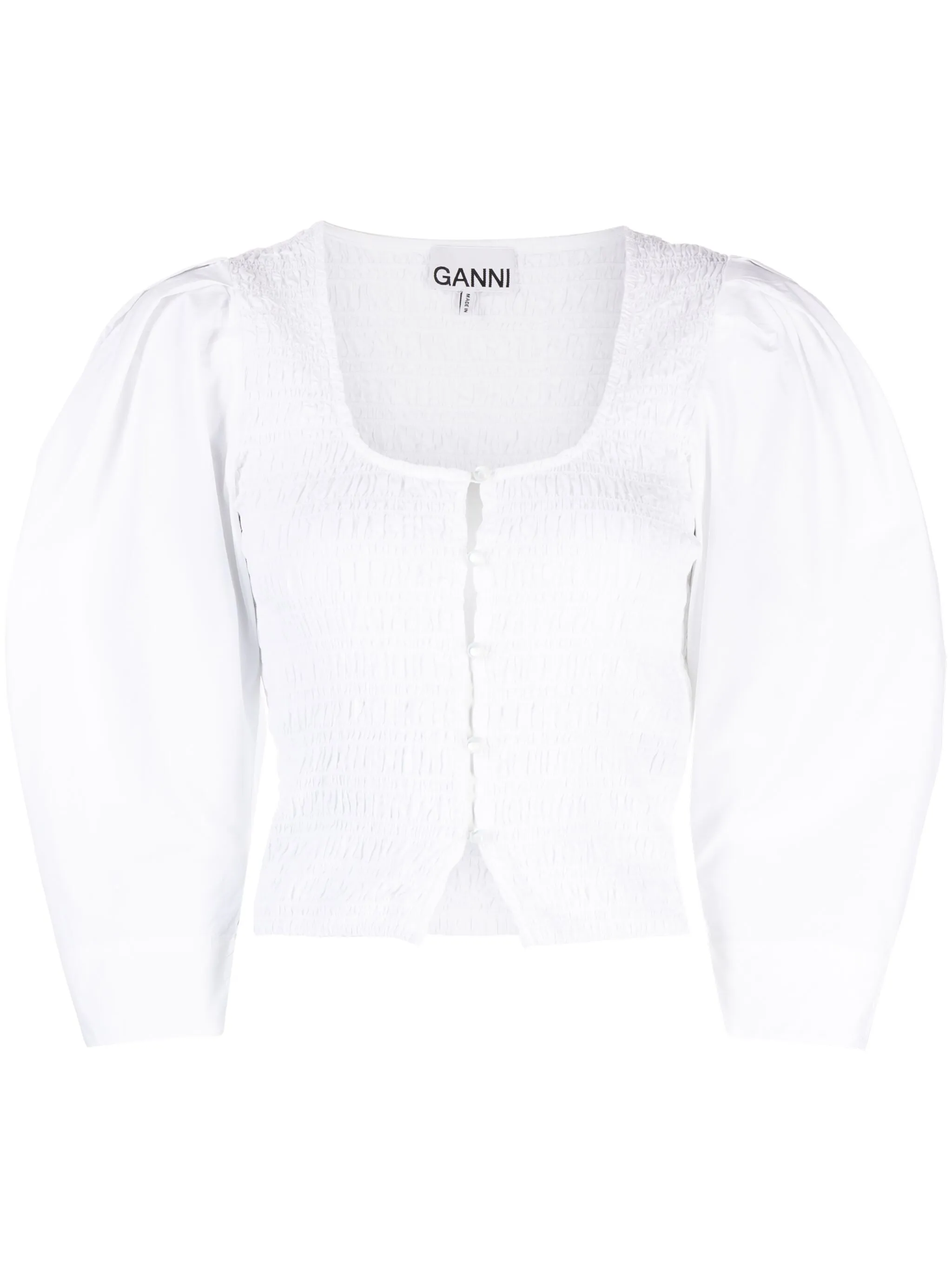 Поплиновая блузка из органического хлопка Ganni, белый
Поплиновая блузка из органического хлопка Ganni, белый