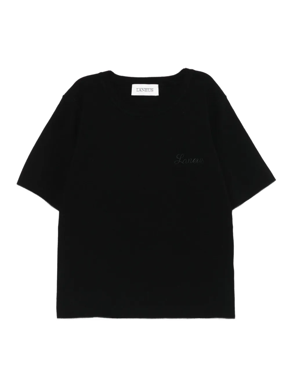 Топ с короткими рукавами и вышитым логотипом Laneus, черный
Топ с короткими рукавами и вышитым логотипом Laneus, черный
