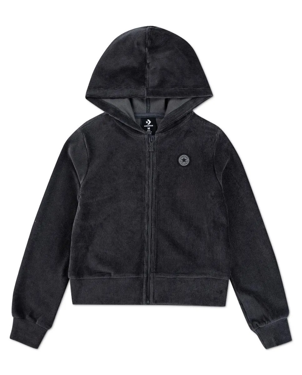 Худи с капюшоном и молнией из вельвета в рубчик для девочки Converse, черный
Худи с капюшоном и молнией из вельвета в рубчик для девочки Converse, черный