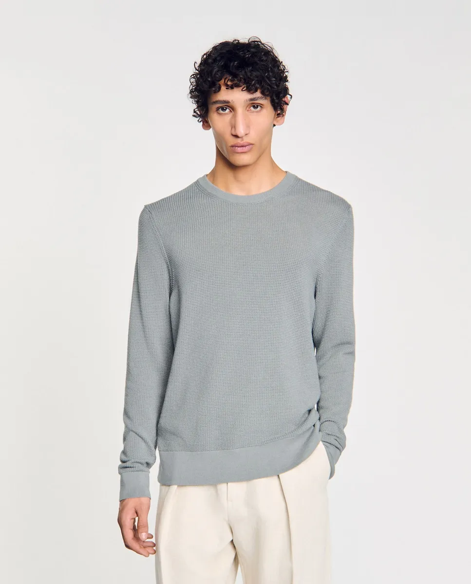 Мужской свитер фактурной вязки Sandro, светло-серый
Мужской свитер фактурной вязки Sandro, светло-серый