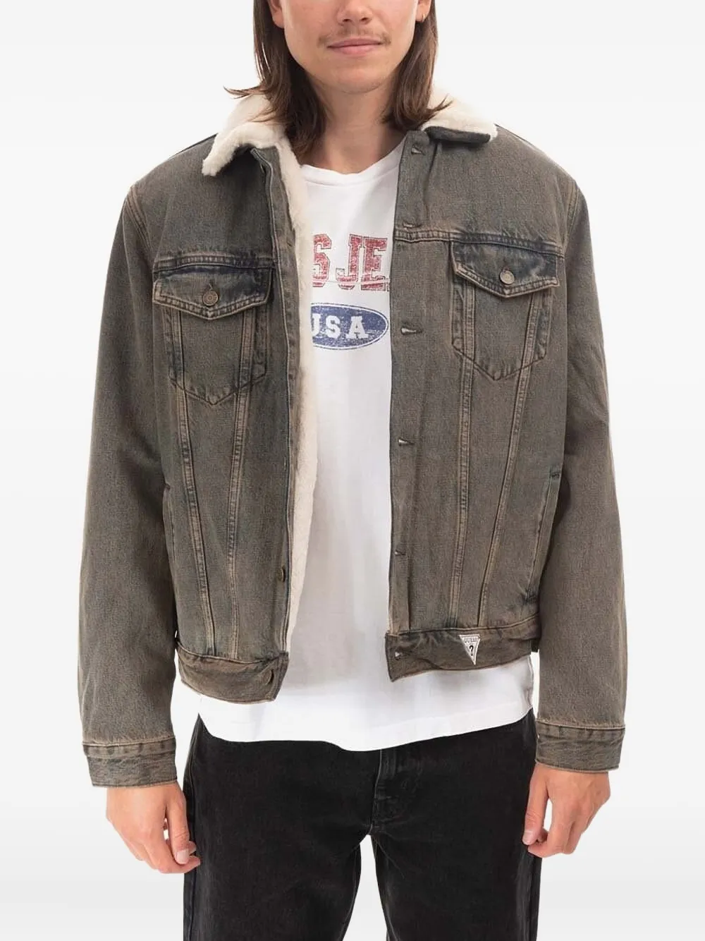 Джинсовая куртка с воротником из шерпы GUESS USA, коричневый
Джинсовая куртка с воротником из шерпы GUESS USA, коричневый