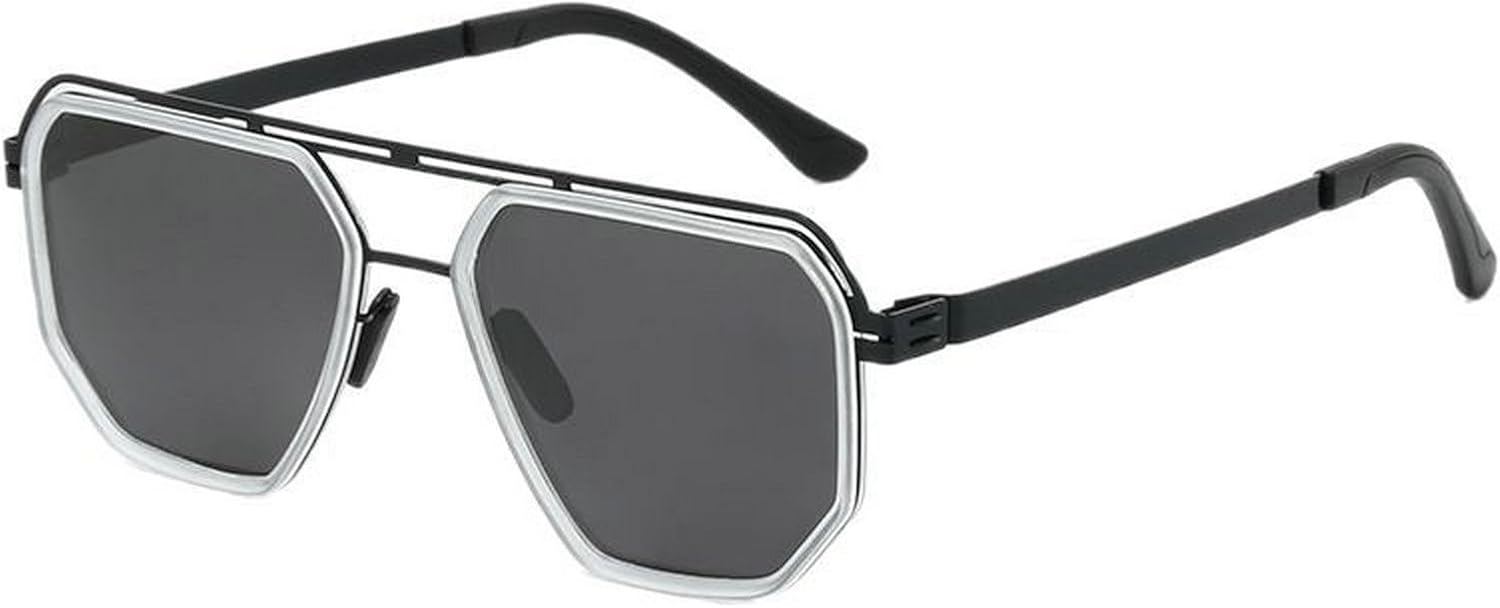 Крупные квадратные поляризованные солнцезащитные очки для мужчин 2025 года, очки-пилот, солнцезащитные очки с двойным лучом, многоугольные солнцезащитные очки в стиле панк для мужчин mincl, Clear Black
Крупные квадратные поляризованные солнцезащитные очки для мужчин 2025 года, очки-пилот, солнцезащитные очки с двойным лучом, многоугольные солнцезащитные очки в стиле панк для мужчин mincl, Clear Black