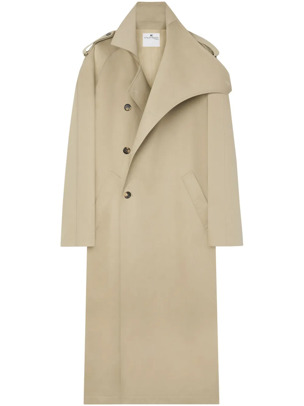 Двубортный тренч Courrèges, нейтральный
Двубортный тренч Courrèges, нейтральный