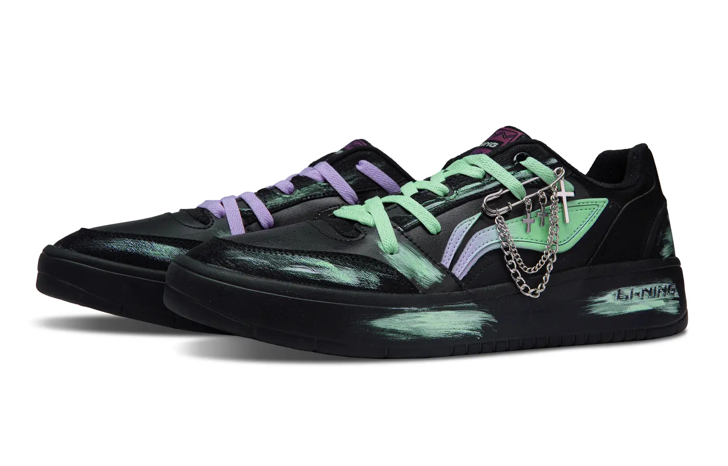 LINING Низкие кроссовки для скейтбординга Yuanbao V3 с противоскользящим эффектом, мужские, фиолетово-зеленые, непарные
LINING Низкие кроссовки для скейтбординга Yuanbao V3 с противоскользящим эффектом, мужские, фиолетово-зеленые, непарные