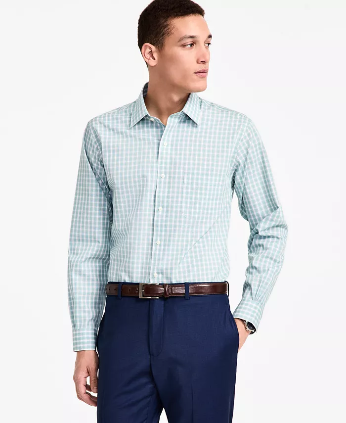 Мужская классическая рубашка с прямым кроем, отложным воротником и клетчатым узором из немнущейся поплиновой ткани Brooks Brothers, зеленый
Мужская классическая рубашка с прямым кроем, отложным воротником и клетчатым узором из немнущейся поплиновой ткани Brooks Brothers, зеленый