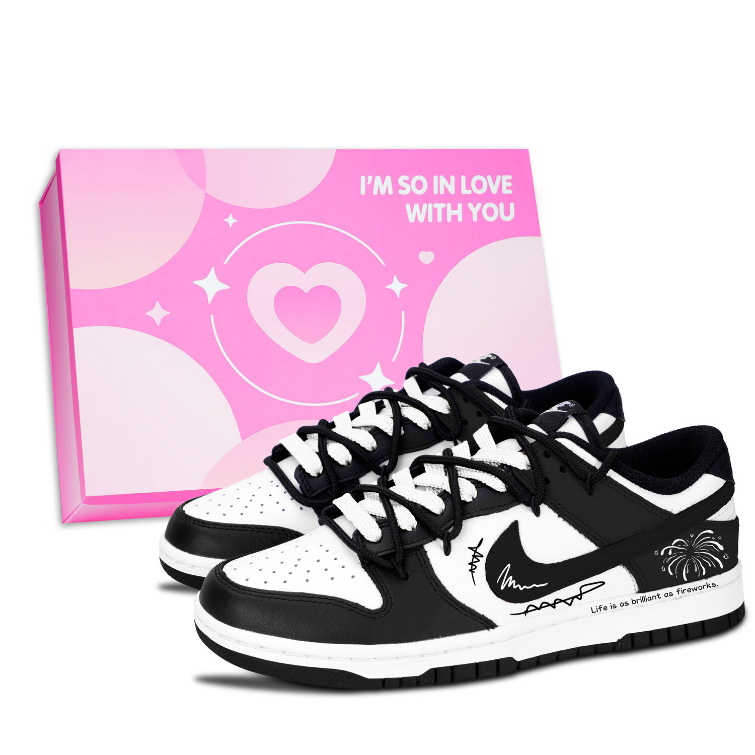 Nike Dunk Black White, Firework Radiant, нескользящая, устойчивая к истиранию, легкая, с амортизацией, низкий верх
Nike Dunk Black White, Firework Radiant, нескользящая, устойчивая к истиранию, легкая, с амортизацией, низкий верх