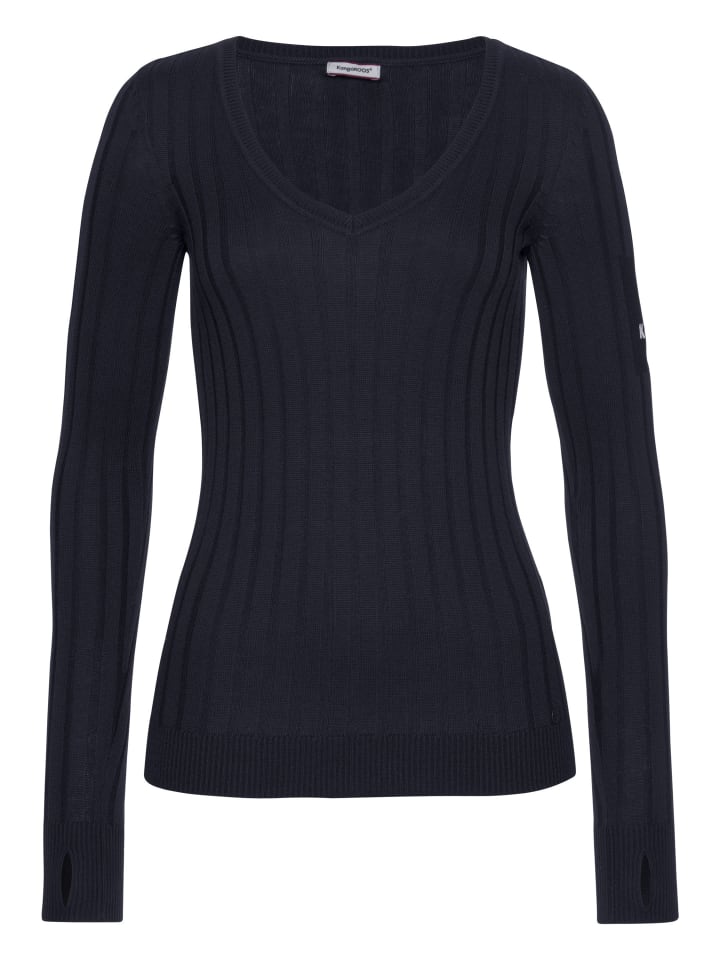 Свитер с V-образным вырезом темно-синего цвета Kangaroos
Свитер с V-образным вырезом темно-синего цвета Kangaroos