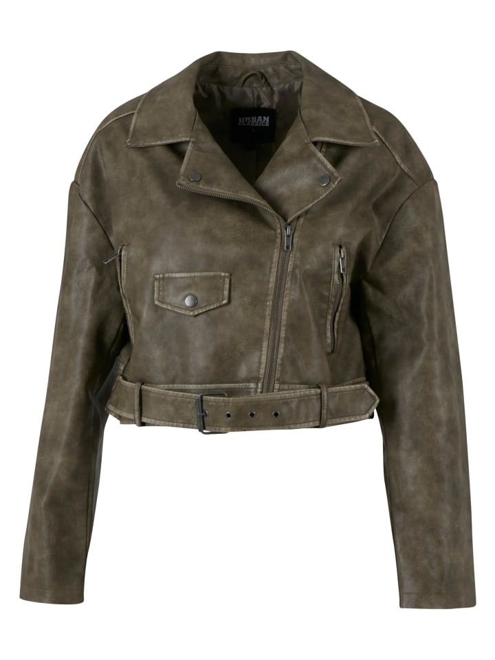 Кожаная куртка Urban Classics, оливковый
Кожаная куртка Urban Classics, оливковый