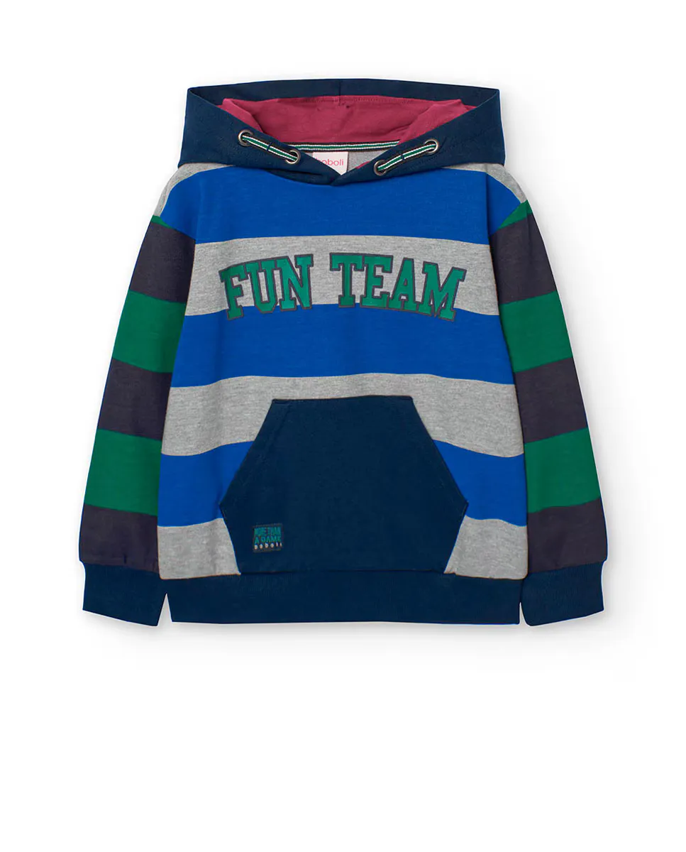 Полосатая толстовка для мальчика с капюшоном и карманом-кенгуру Boboli, мультиколор
Полосатая толстовка для мальчика с капюшоном и карманом-кенгуру Boboli, мультиколор