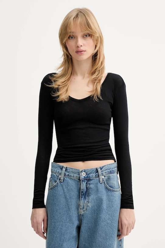 Хлопковый лонгслив American Vintage, черный
Хлопковый лонгслив American Vintage, черный