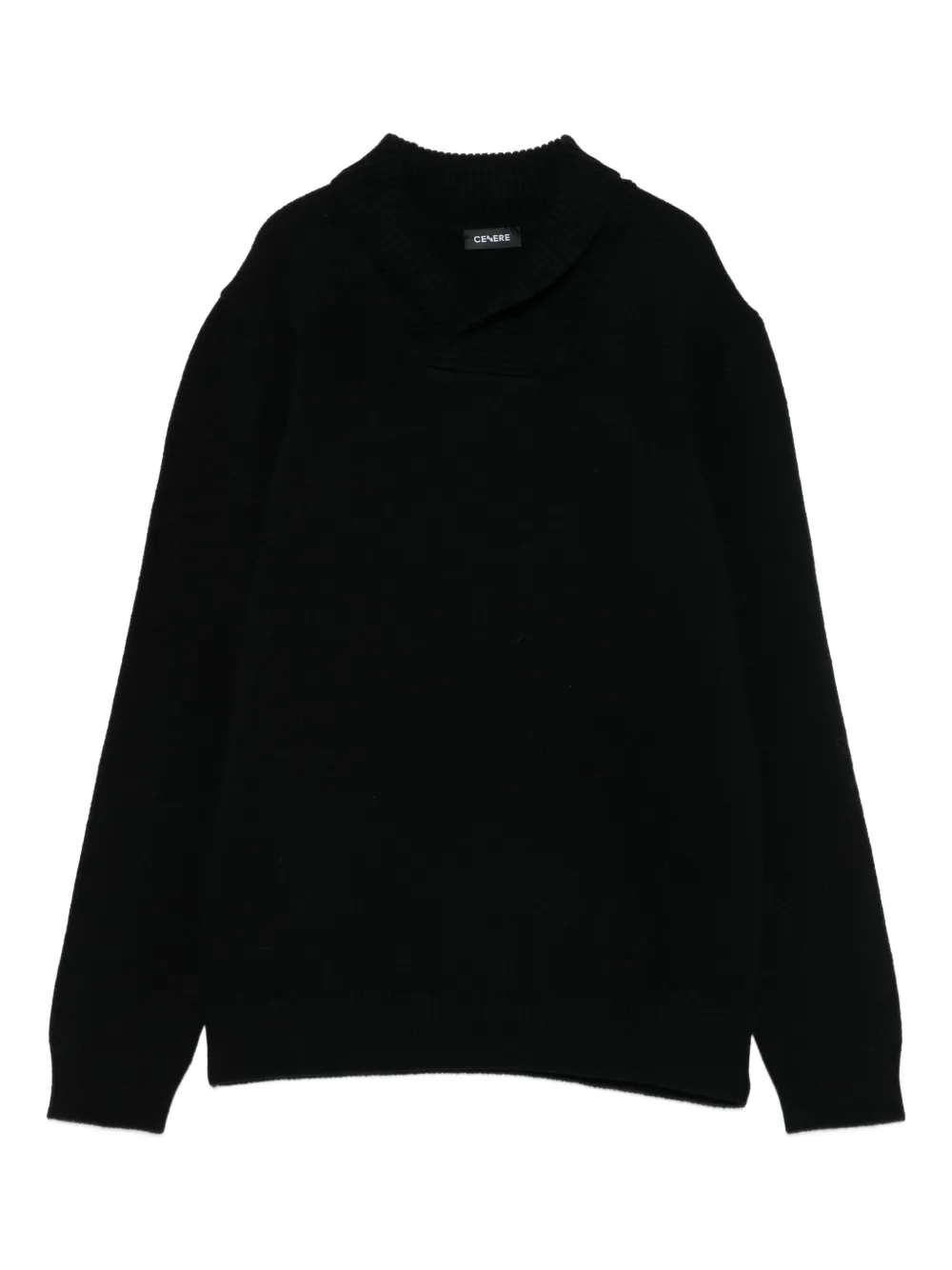 Джемпер с шалевым воротником Cenere Gb, черный 
Джемпер с шалевым воротником Cenere Gb, черный