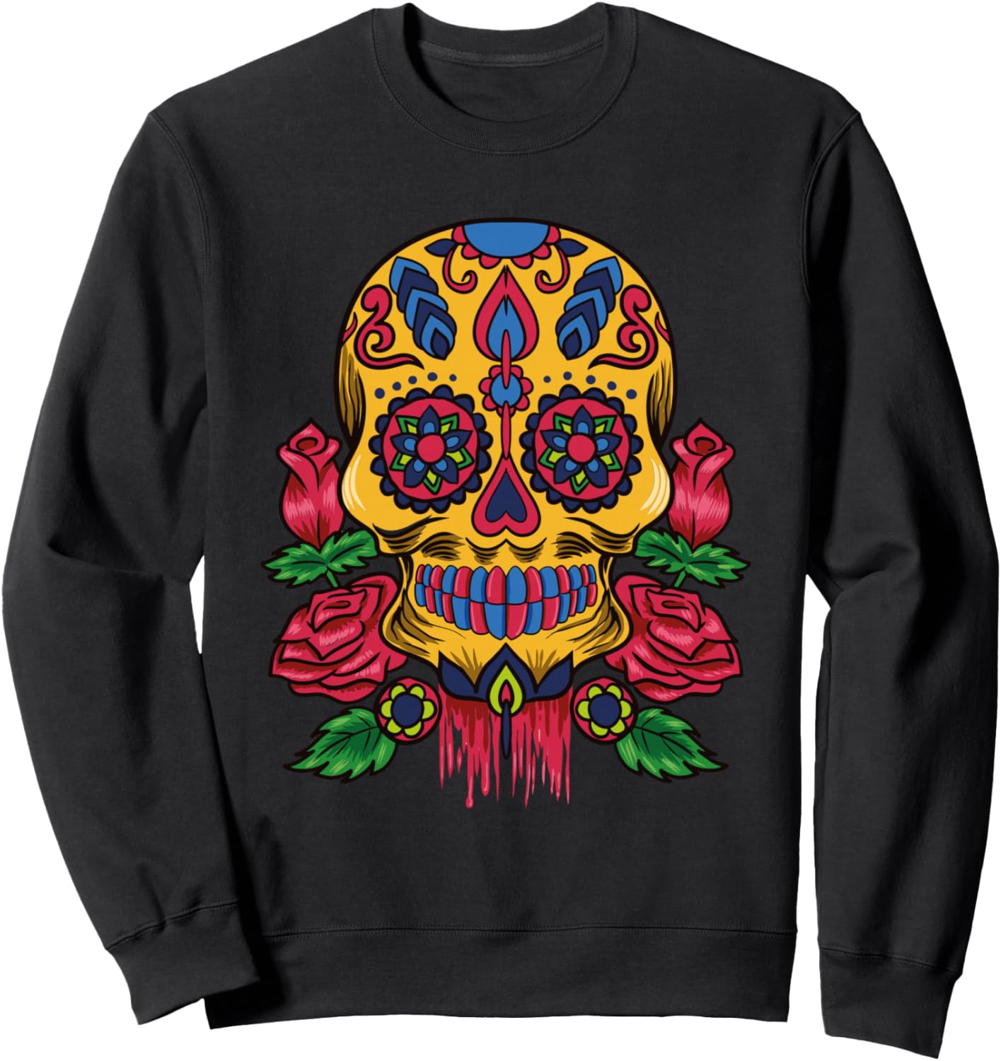 Мексиканский череп - Сахарный череп с розой - Толстовка ко Дню мертвых Sugar Skull Designs, черный
Мексиканский череп - Сахарный череп с розой - Толстовка ко Дню мертвых Sugar Skull Designs, черный
