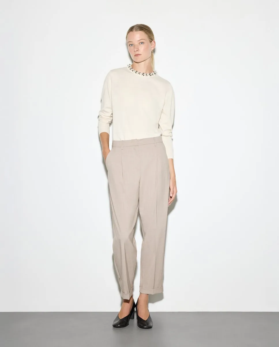 Женские брюки со складкой и отворотом внизу Woman El Corte Inglés, бежевый
Женские брюки со складкой и отворотом внизу Woman El Corte Inglés, бежевый